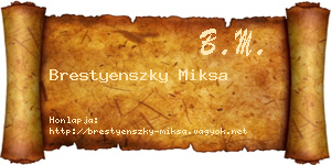 Brestyenszky Miksa névjegykártya